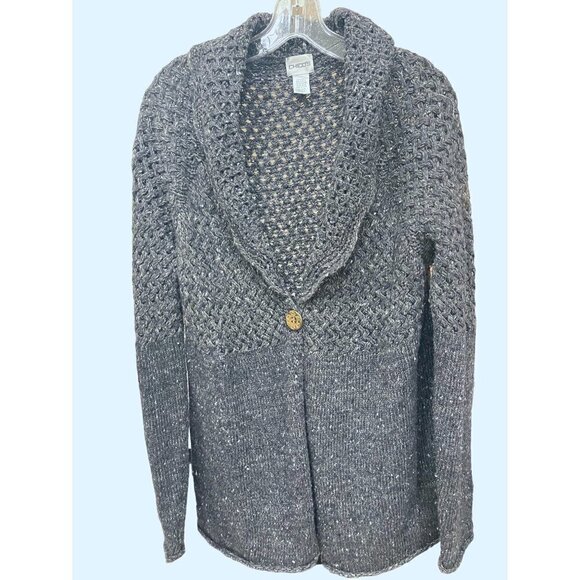 Chicos womens lightweight cardigan/ jacket metalic threads - Picture 1 of 7